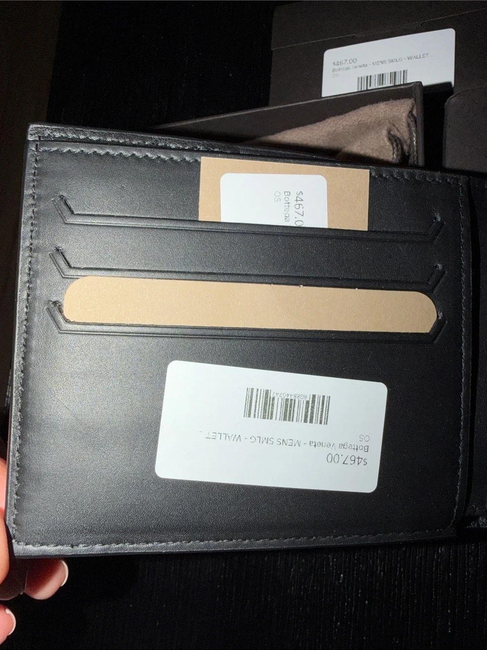 NWT Bottega Veneta Men's Two-Tone White & Black Leather Wallet
